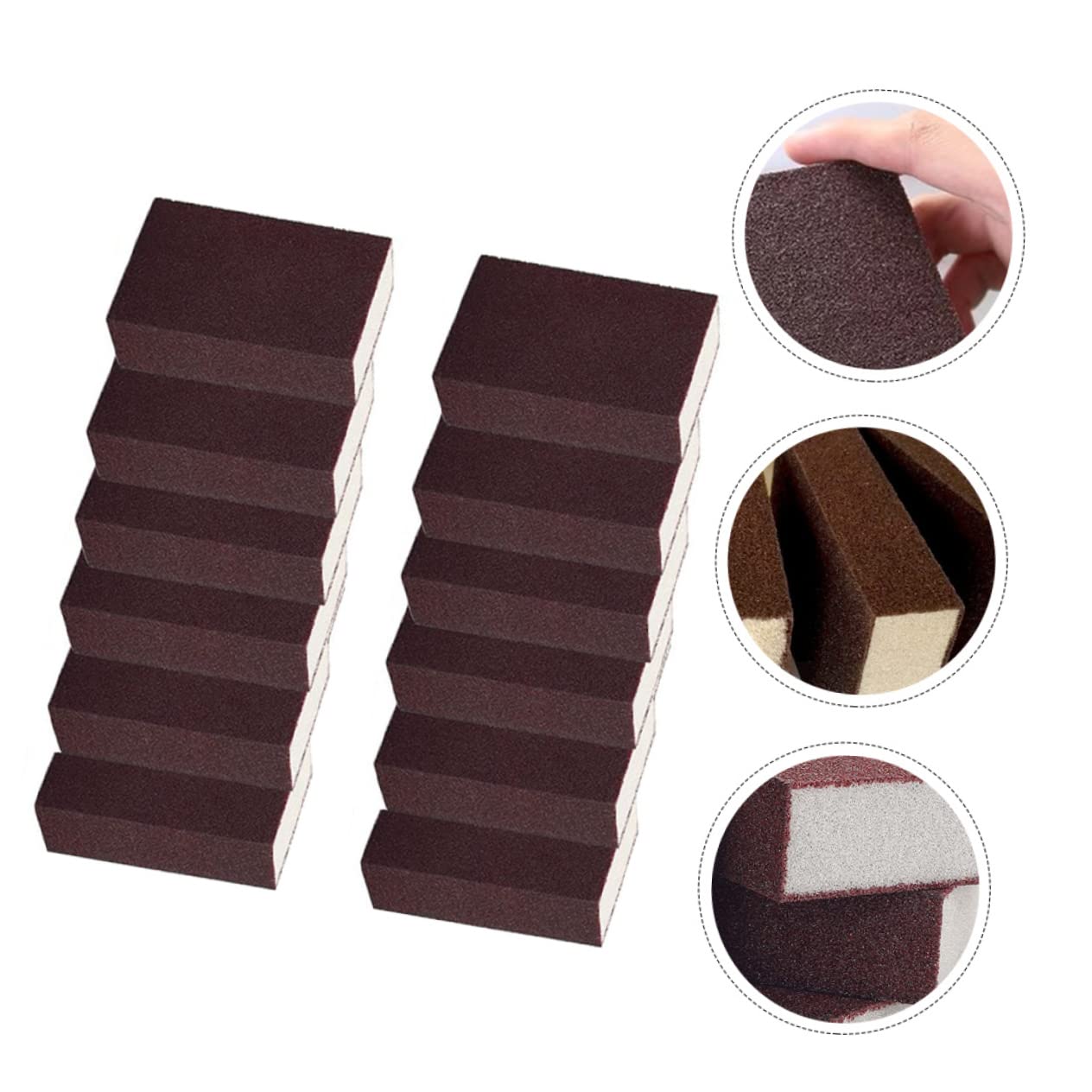 Alipis Esponjas De Lijado para Limpieza De Ollas y Sartenes 12 Piezas Tamaño 10x7x2,5 Cm Abrasivo De Alúmina Reusables para Cocina, Estufa y Bricolaje, Lavables y Multifuncionales para Uso Doméstico