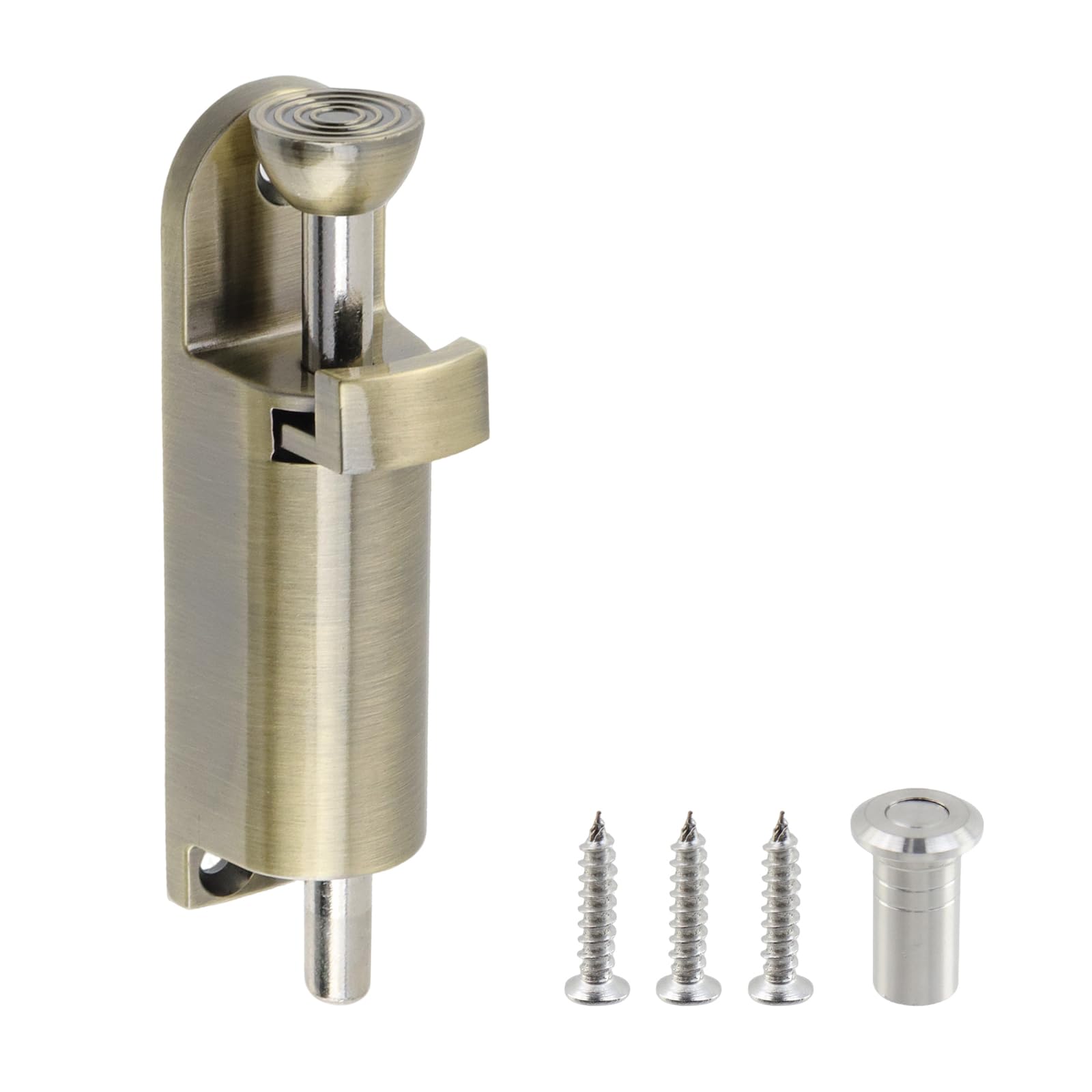 MY MIRONEY Spring Loaded Sliding Door Lock, Antique Bronze