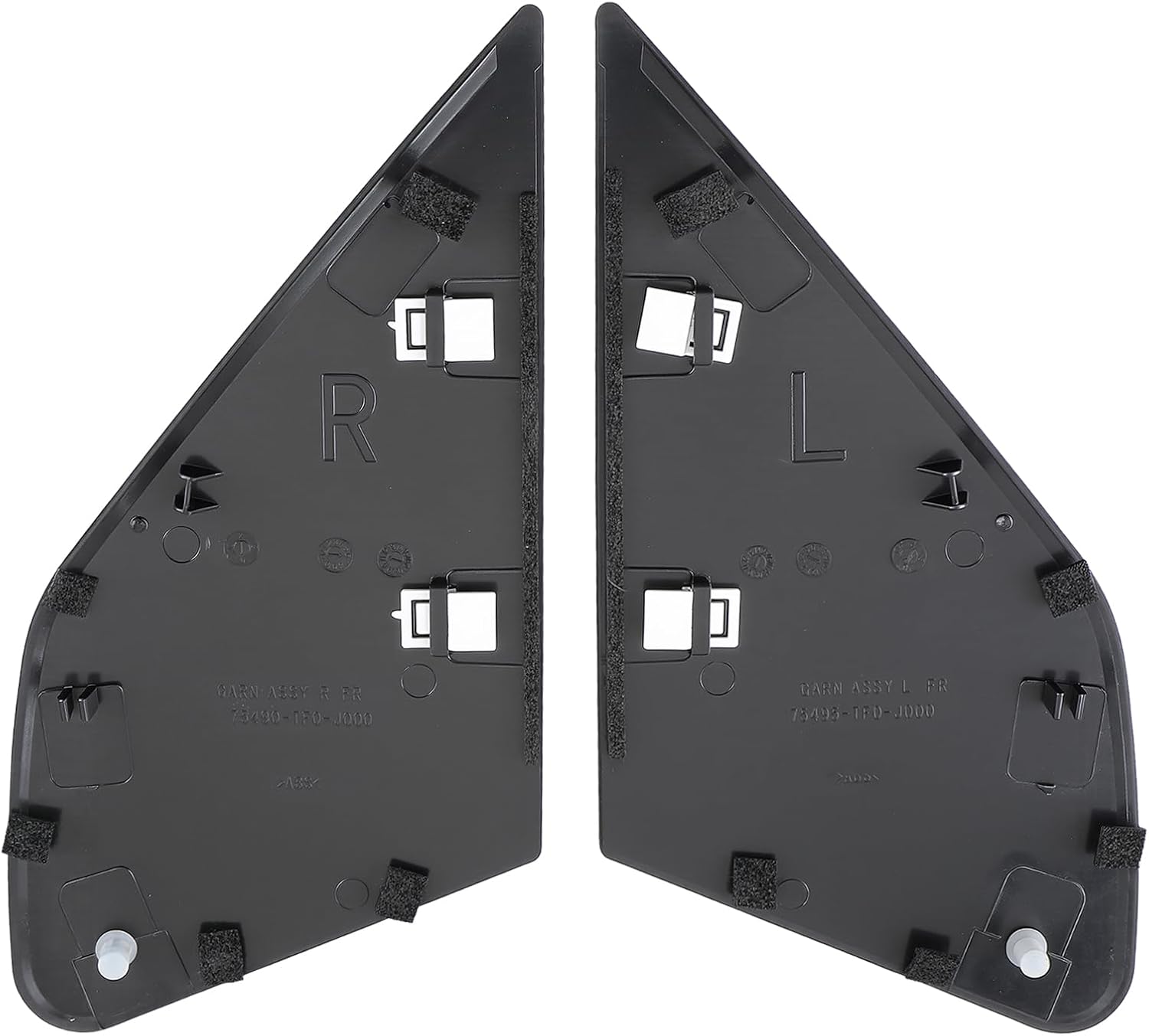 AUTOKAY 2pcs Front Door Garnish Window Glass Plate Trim Cap Fits for Honda Fit 2009-2013