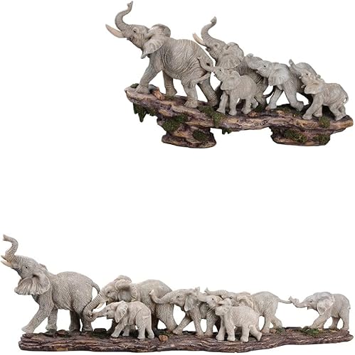 Comfy Hour Our Cute Elephant Friends Collection - Figura de elefante itinerante de 16 pulgadas, figura de vida silvestre, resina de piedra,