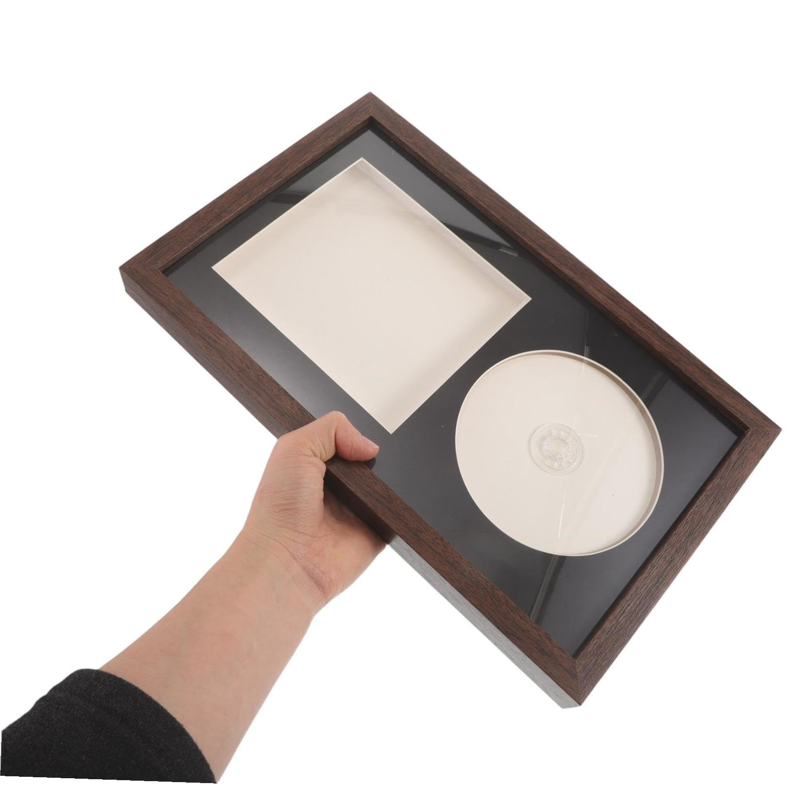 Drewniany stojak 3D z winylu i płyt CD, uchwyt ścienny i stołowy, 14,2 x 12,4 cm, kolekcjoner muzyki Sto, Ele Showcase na albumy i płyty