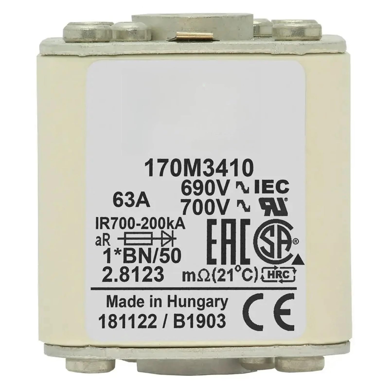 Surtension résolue grâce au fuse 170M3423 fusible pour armoire électrique