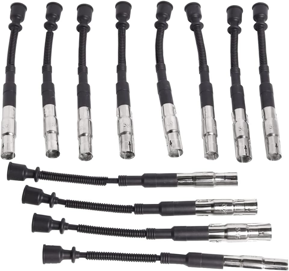 ENA Set of 6 Red Ignition Coil with 12 Iridium Spark Plug and Wire Set Compatible with Mercedes-Benz Crossfire C240 C280 C320 CLK320 E320 ML320 ML350 SLK320 Replacement for 0001587303 UF359