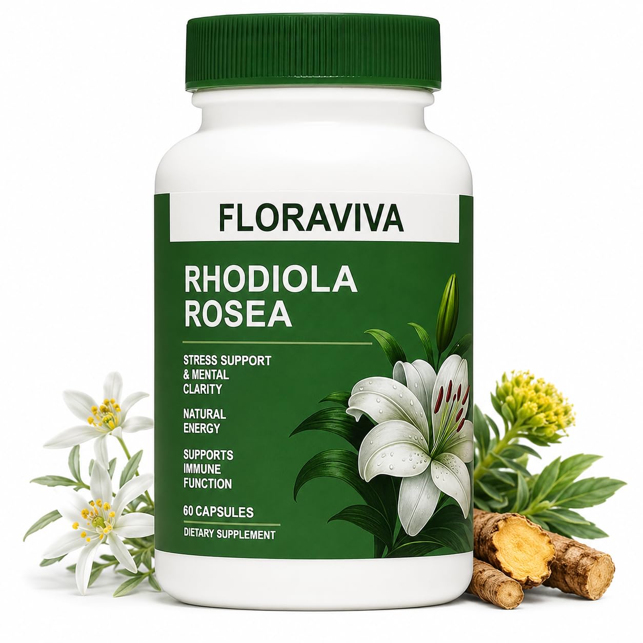 Floraviva Rhodiola Rosea Supplement 500 mg