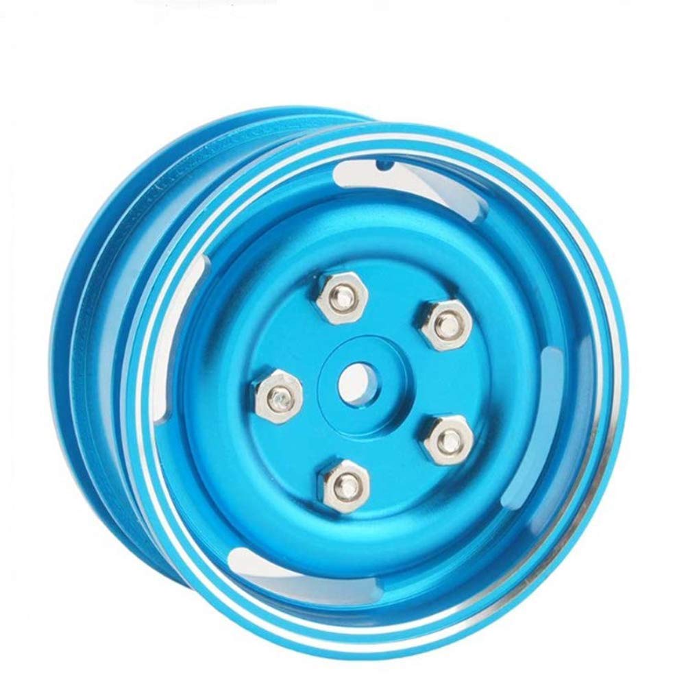 KEEDA 108mm 1.9 inch Aluminium Alloy Wheels and Rubber Tires for 1/10 Scale RC Rock Crawler Car Axial SCX10 TRX4 RC4WD D90 TF2 (Blue) - Image 4