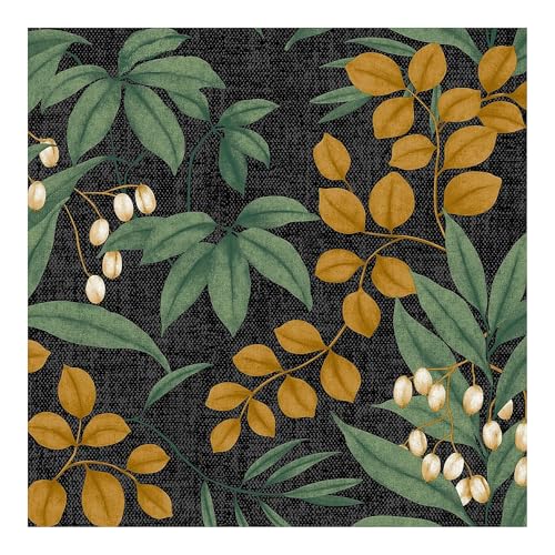 Papier peint chic floral Superfresco Easy Persephone gris anthracite et ocre