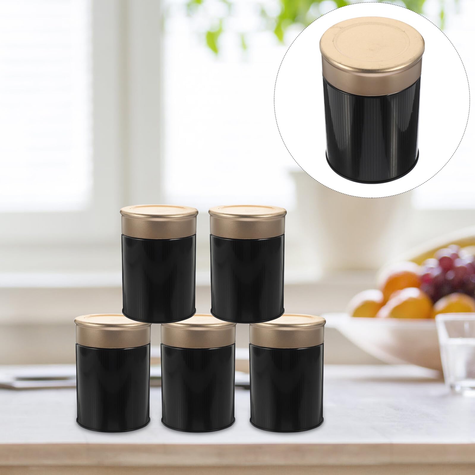 Homoyoyo 6 Piezas Lata de Té Pequeña de Metal para Almacenar Té Suelto Tapa para Cocina Uso Diario y Conservación