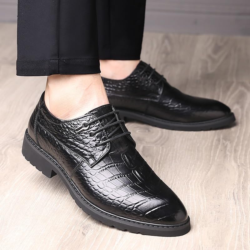 Prom Men's Dress Oxford Shoes Genuine Leather Lace-up Cap Toe Rubber Sole Outdoor Slip On Shoes2