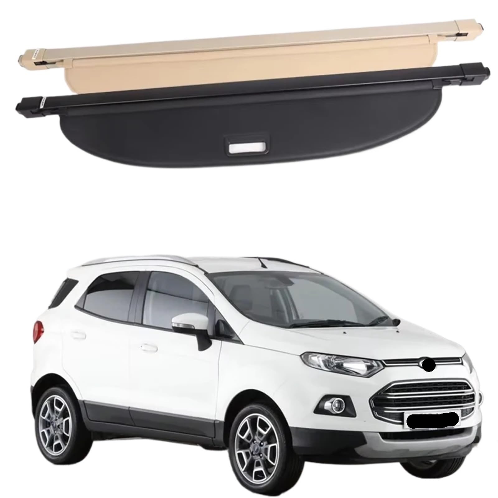 Trunk Cargo Cover Compatible for Ford Ecosport 2013-2024 Security Shield Rear Luggage Curtain Retractable Partition Privacy Car Accessories — view 2