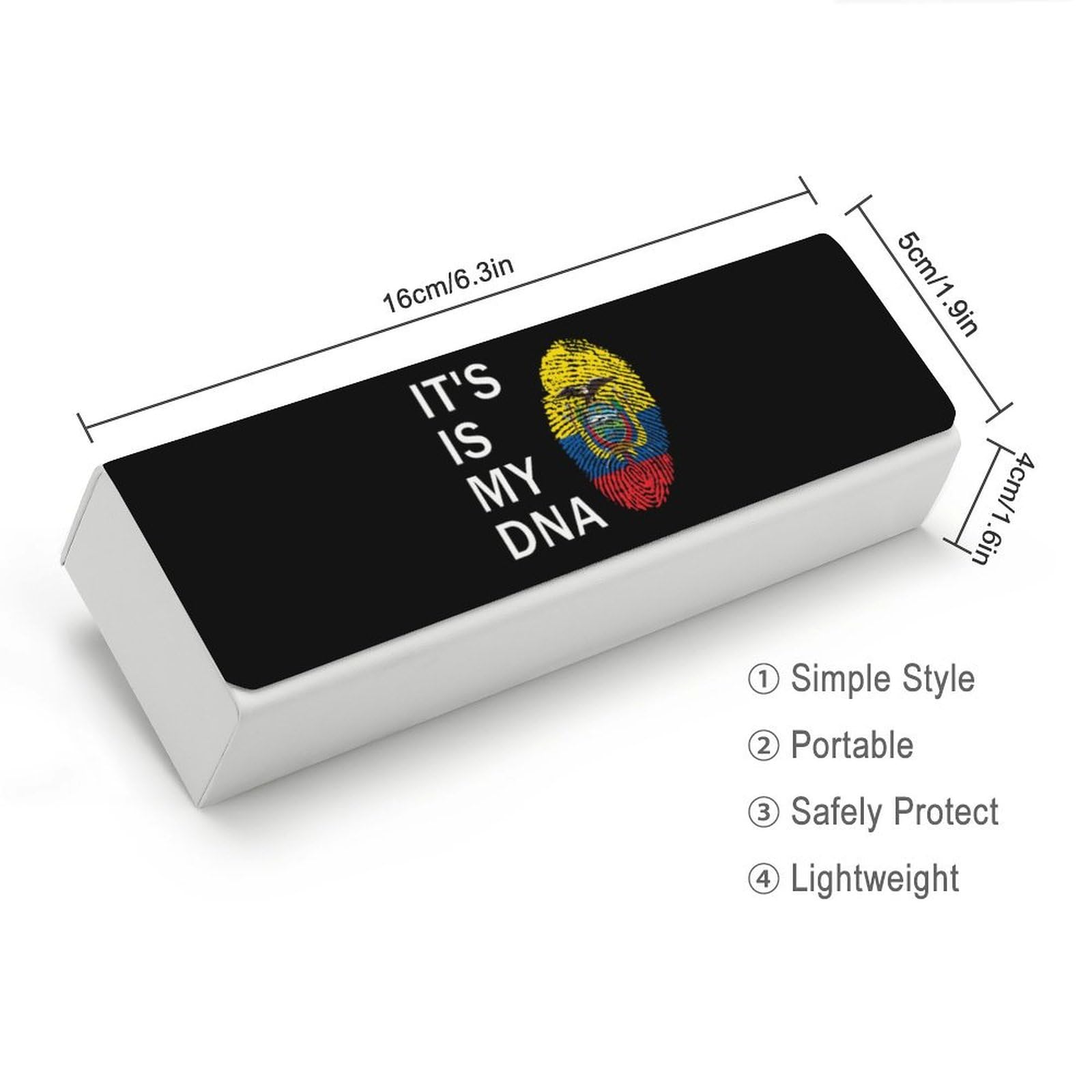 Ecuador It's Is My DNA Leather Glasses Case Fashion Hard Shell Portable Sunglass Organizer Eyeglasses Case for Mens Women