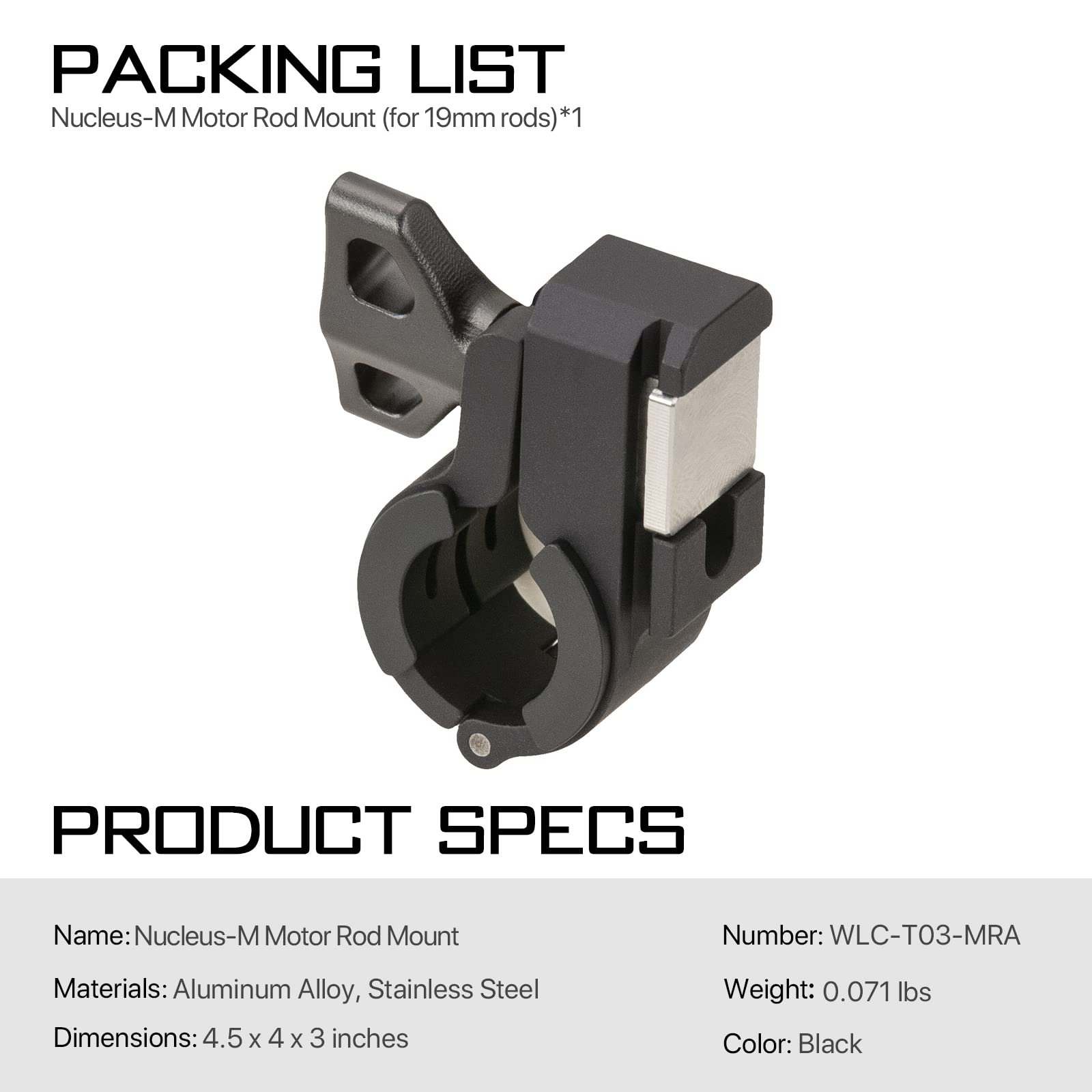TILTA Nucleus-M Support de Tige de Moteur Adaptateur de Tige 15/19mm, Nucleus-M Accessoires de Mise au Point de Suivi WLC-T03-MRA