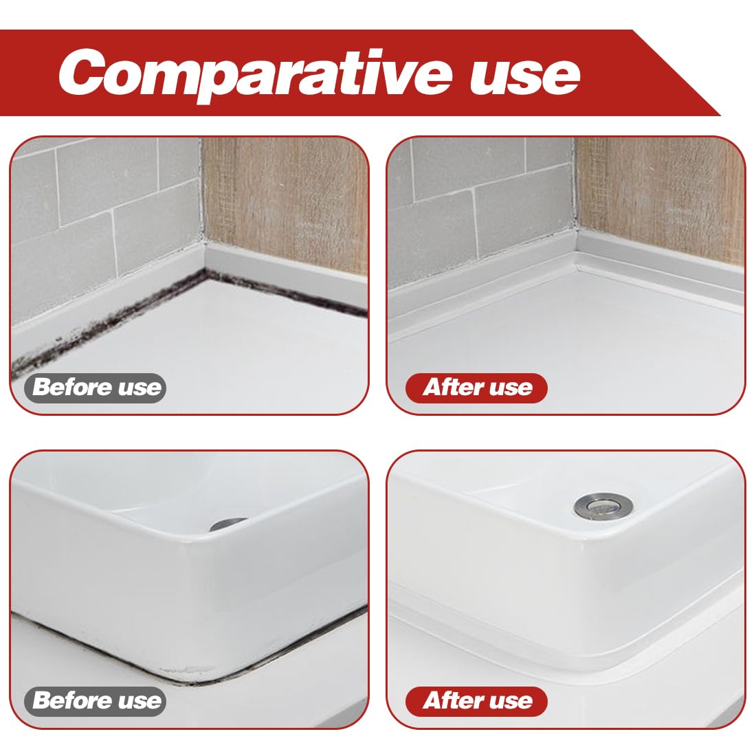 RANJIMA Battiscopa morbido autoadesivo, protezione per bordi, impermeabile, in silicone PVC, flessibile, per porte, pareti, cucina (bianco, 10 mm x 10 mm x 4 m)