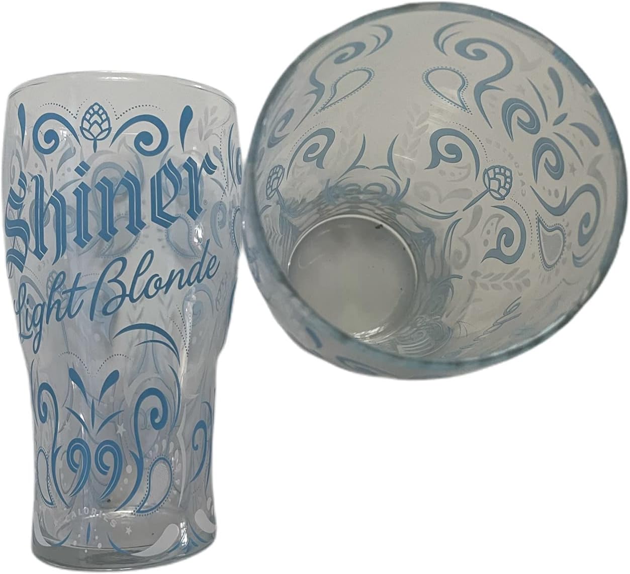 Shiner Light Blonde Beer Pint Glass | 16oz Glasses | Set of Two (2)
