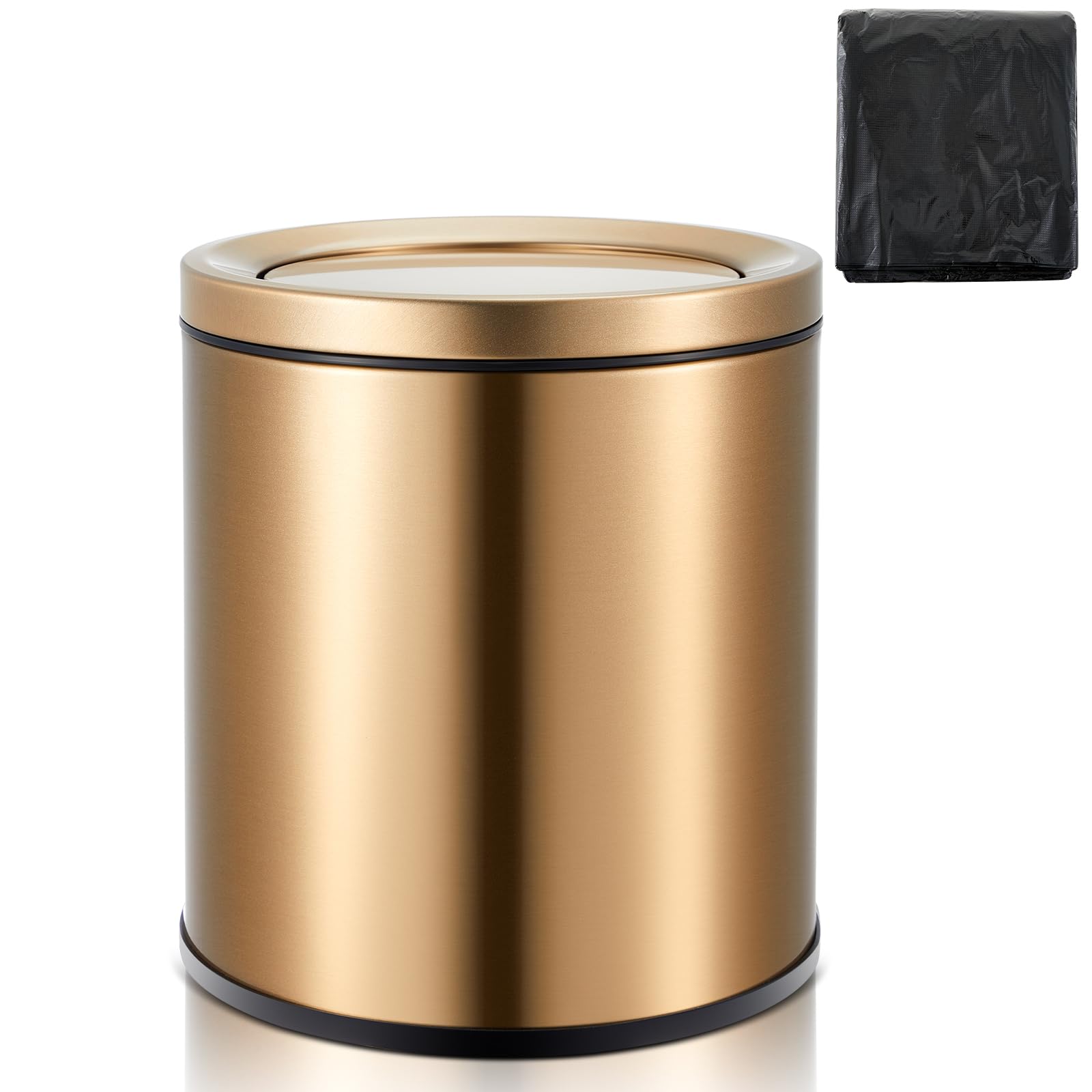 Amazon.com: Reallnaive 9L/2.4GAL Gold Lidded Trash Can with