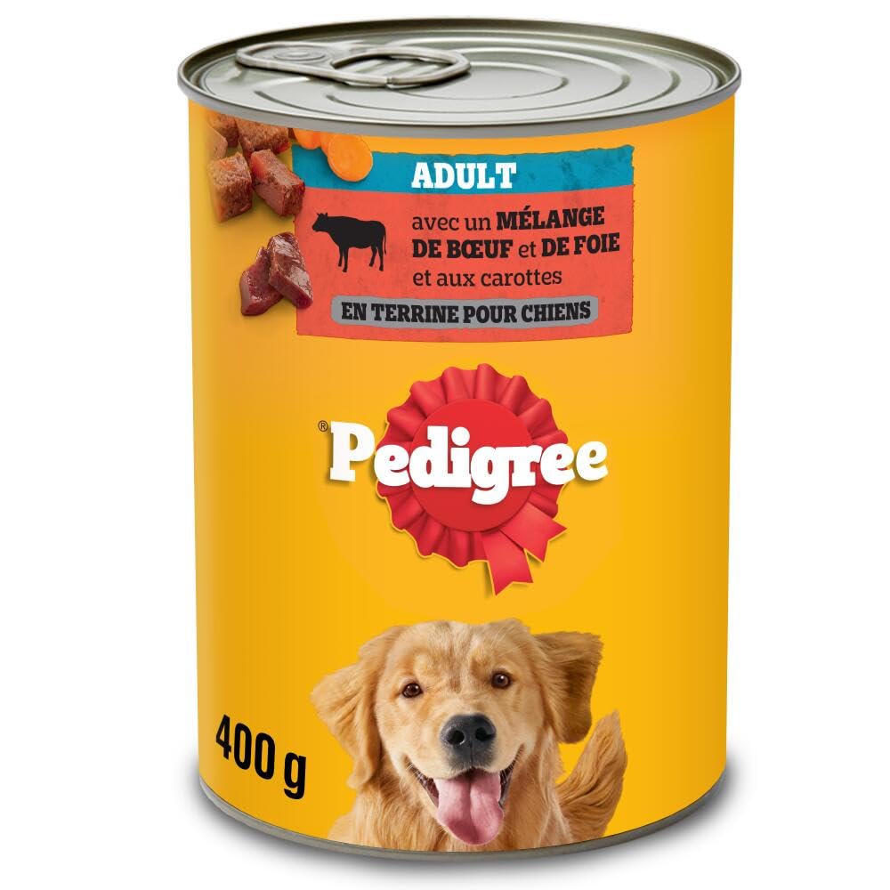 PEDIGREE Repas pour Chien - Boîtes en terrine au Boeuf et aux Carottes Adulte 6x4x400g