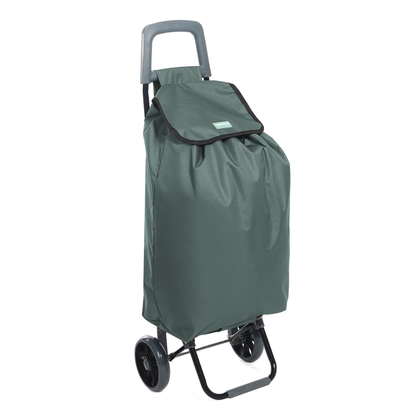 Rainberg 50Ltr Lightweight 2 Wheels Shopping Trolley, Hard Wearing & Foldaway Trendy Folding, Collapsible Push/Pull Carts for Easy Storage (Grey)
