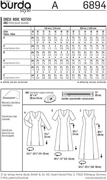 Burda Women's Dress Pattern, Size 10-20