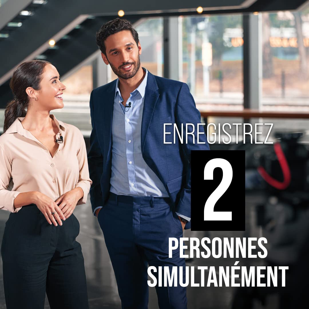 RØDE Wireless GO II - Système de microphones sans fil ultra-compact à deux canaux, avec microphones intégrés, enregistrement incorporé, destiné à la réalisation de films et à la création de contenu
