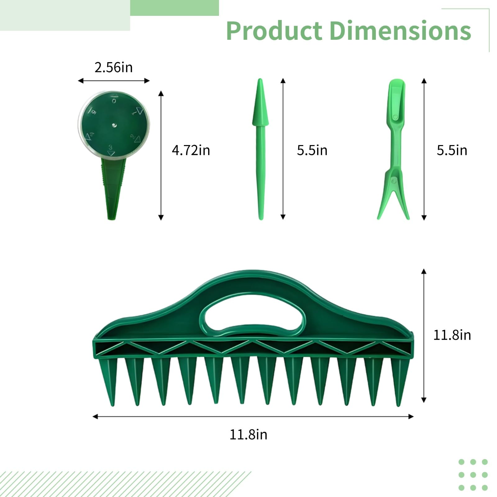 4 STK, Aussaatwerkzeug Set, Pflanzwerkzeuge für den Garten, Sägerät mit Gabel und Spitzwerkzeug, Abstands Werkzeug Set zum Säen und Lockern, für Blumen, Bäume, Gemüse, Beete und Anzuchtschalen