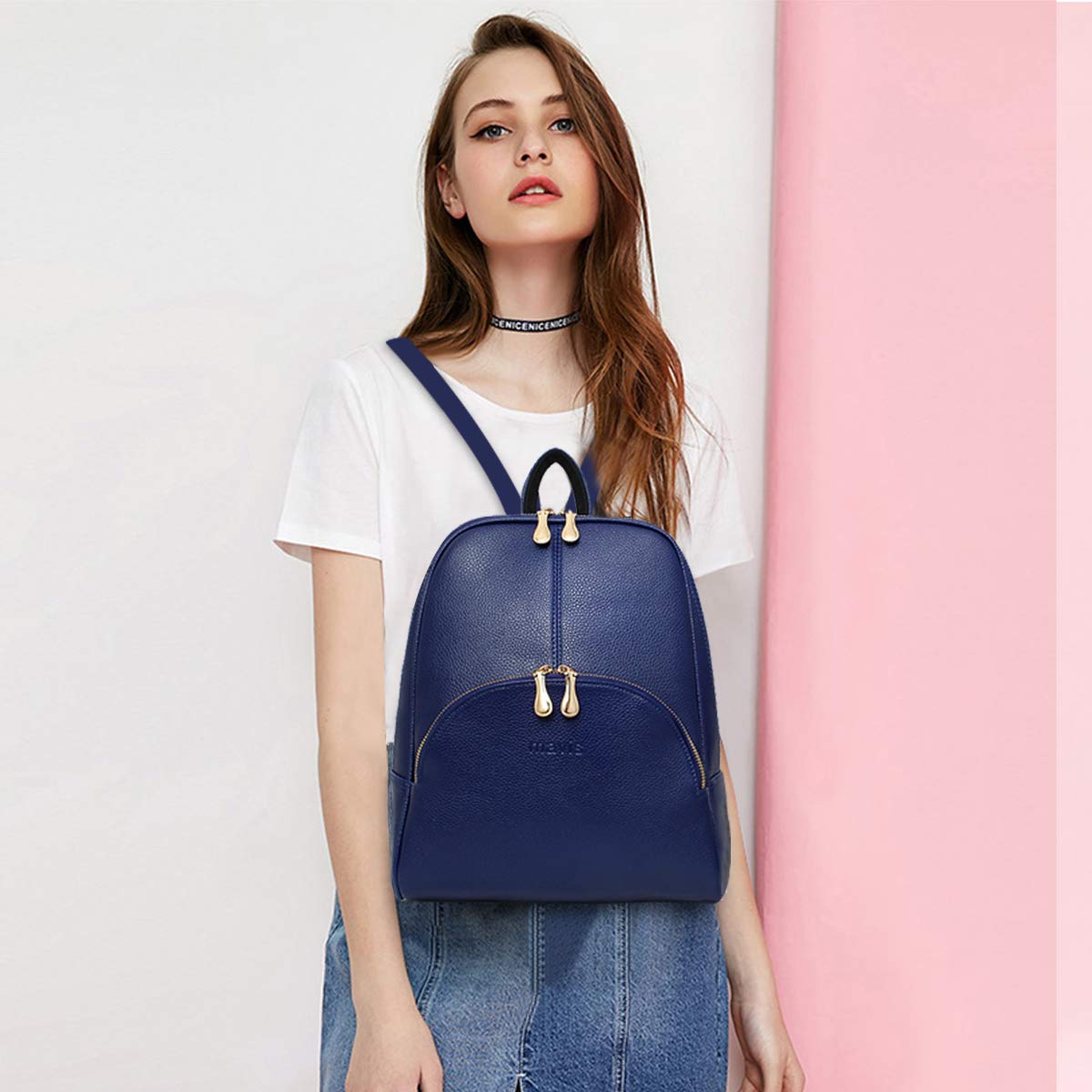 NICOLE & DORIS Damen Rucksack Casual Rucksack für Damen wasserdichte Handtasche für Frauen Rucksäcke Kunstleder