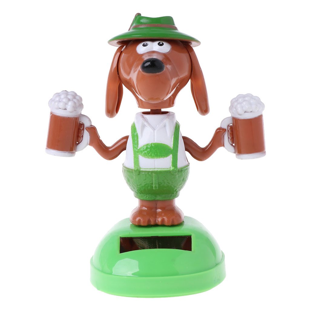 Zhouyqx As Shown 3.94X2.36x4.33 For Creative Funny Solar Powered Bobble For Head Beer Dog Car Table Decorative Supplies Battery Requi