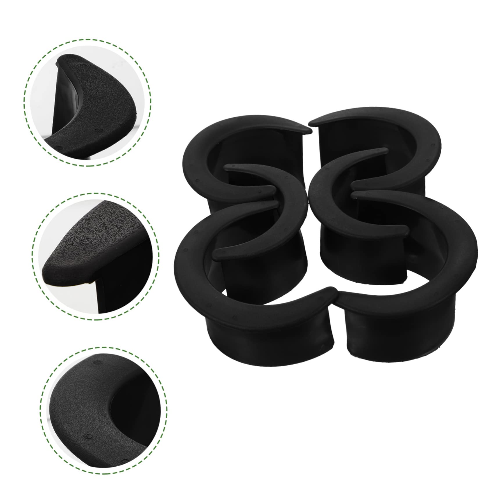 Toddmomy Lot De 6 Doublures De Poche pour Table De Billard 4 Coins Et 2 Côtés en Plastique Noir 4.72X2.56X0.79 Pouces Accessoires Billard Faciles À Installer pour Bar Et Maison