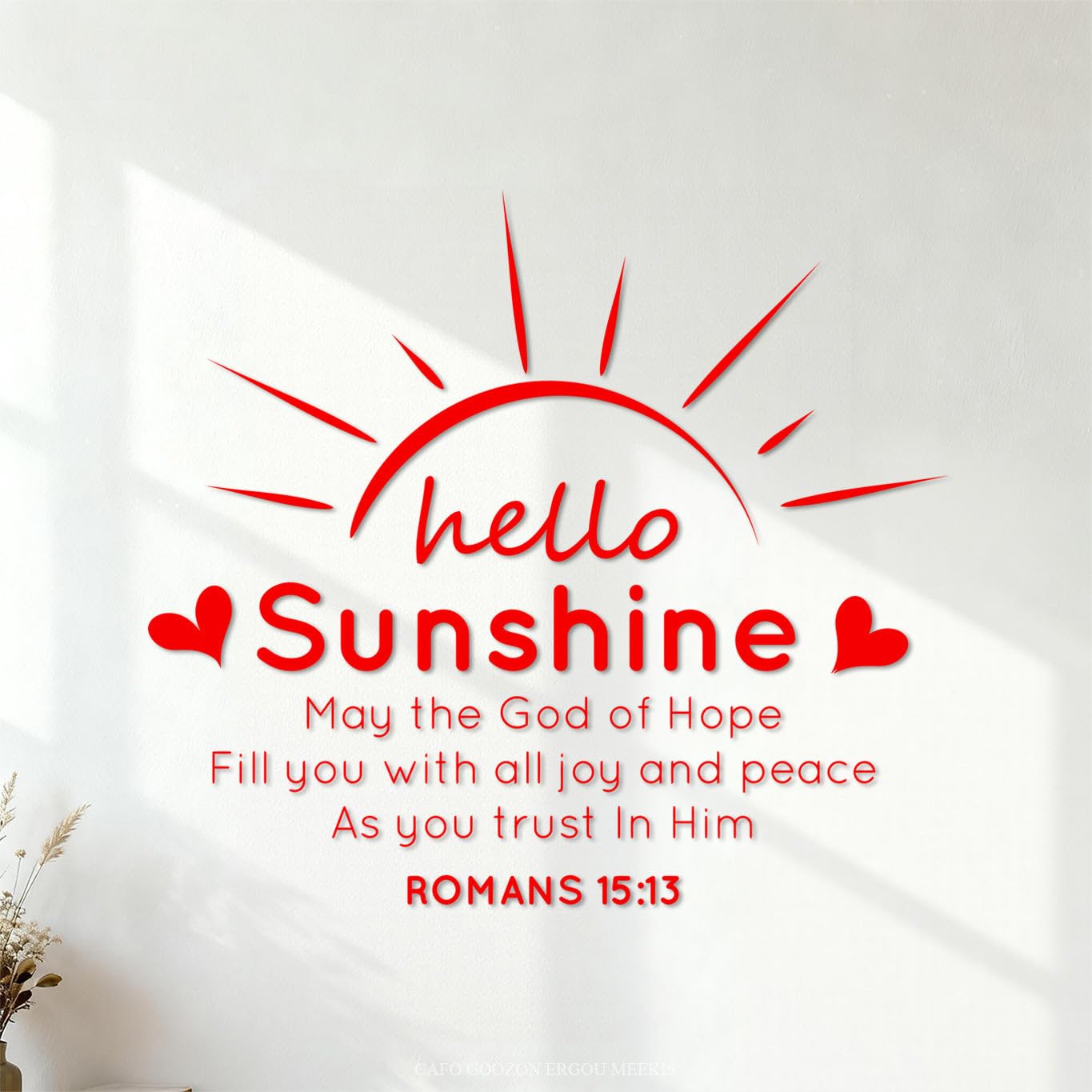 Wall Decals PVC Bible Verse Christian Faith 68x76.1cm Art Decoration Red