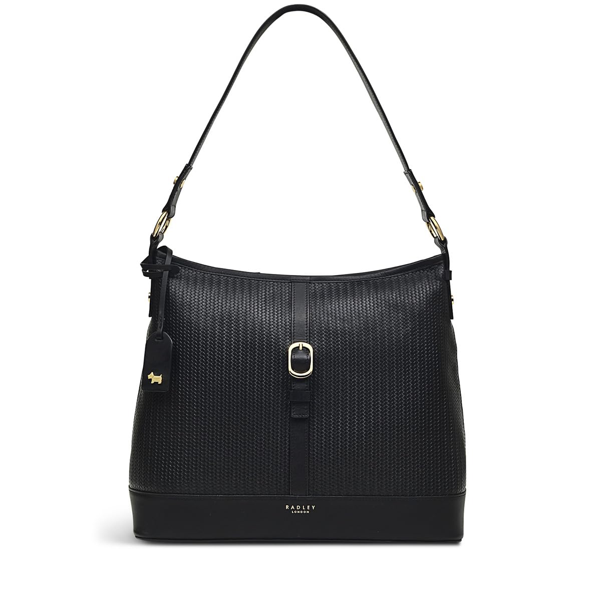 RADLEY London Ebury Medium Ziptop Shoulder Handbag for Women in Tan Textured Weave Embossed Leather, with Padded Strap & Internal Slip and Zip Pockets