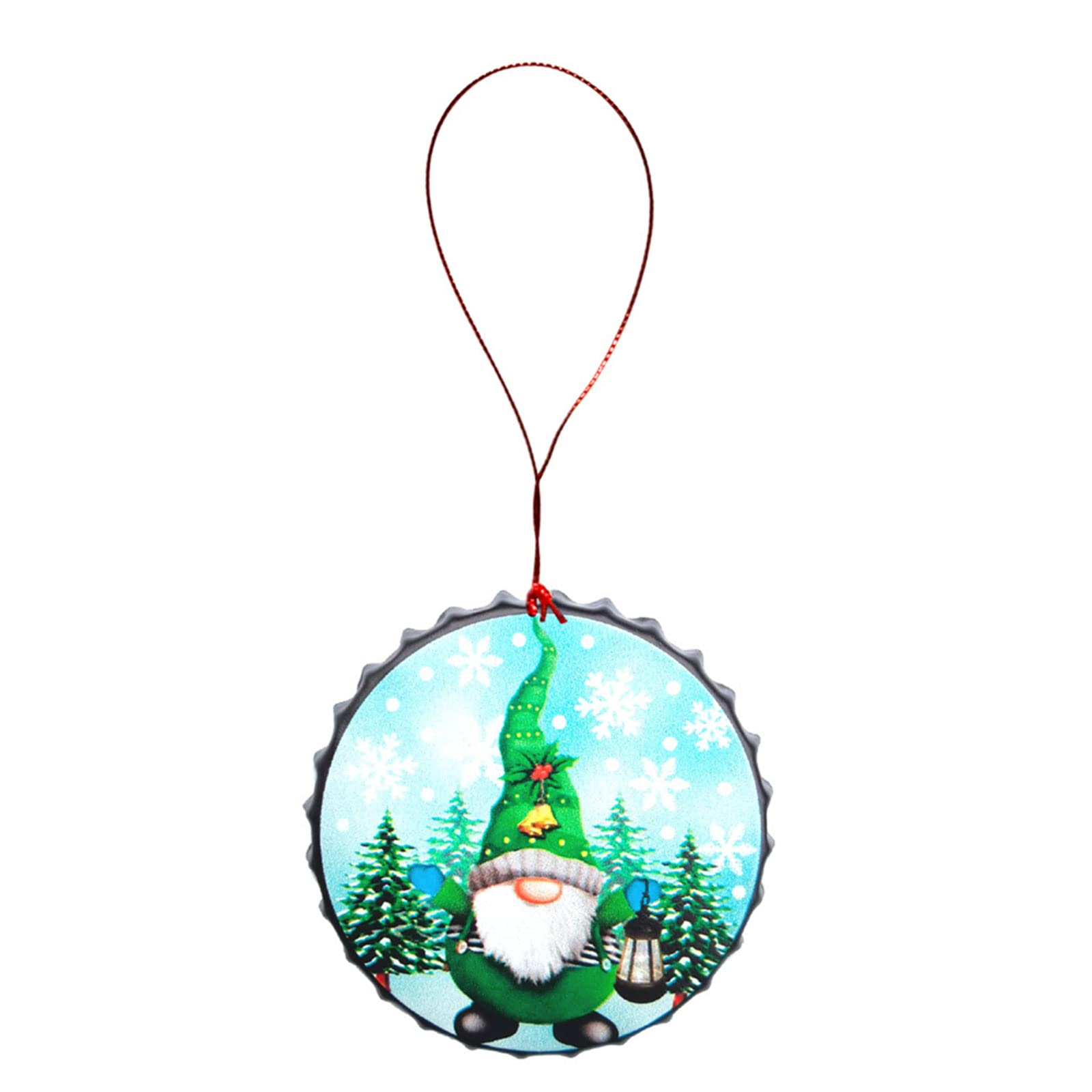 Buxuaaaa D Christmas Ornaments Tree Ecorations Santa Pattern Large Metal Bottle Cap For Holiday Hanging Ecor Christmas Tree Ecorations Ornaments Santa Hanging