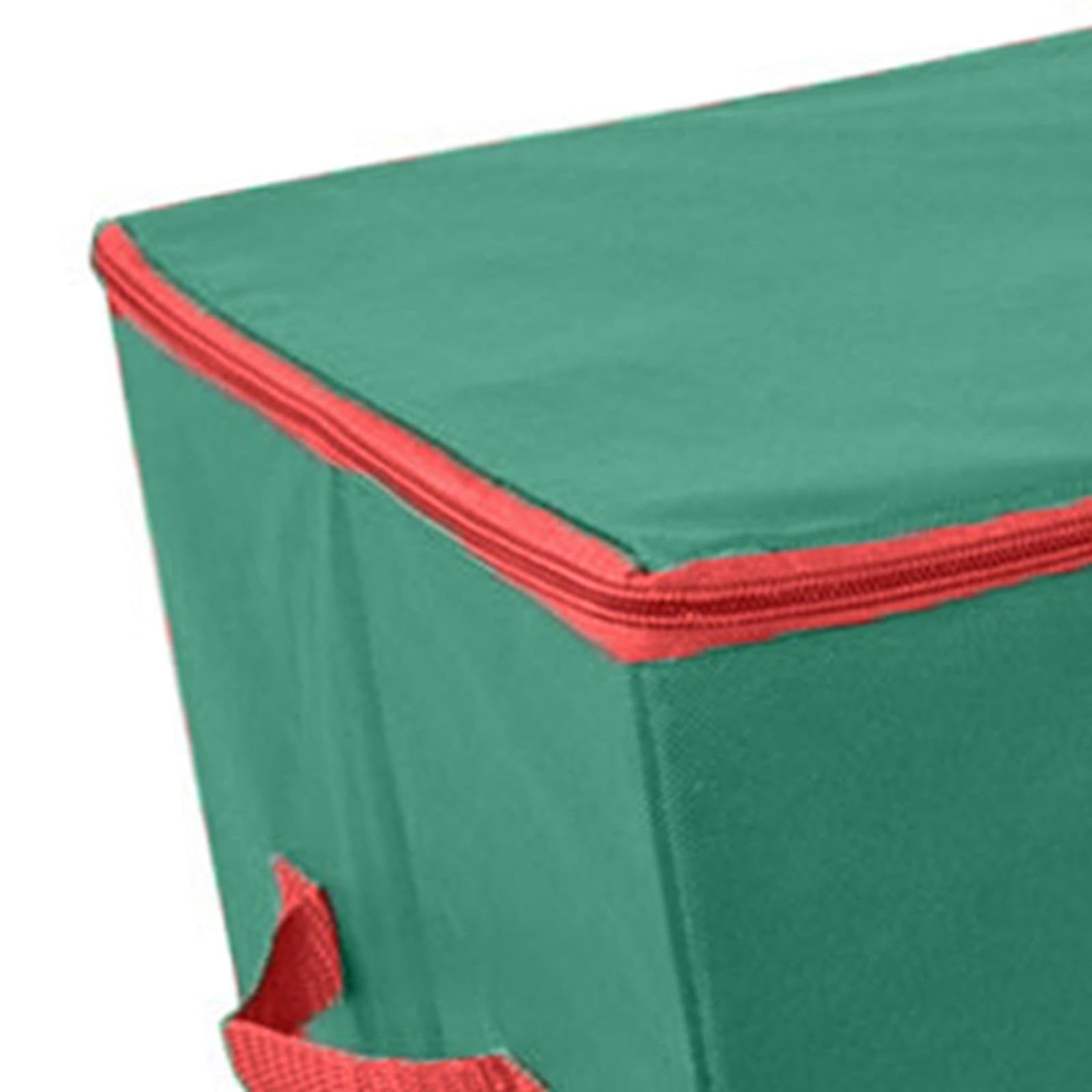 Aufbewahrungsbox für Weihnachtsschmuck, Weihnachtsaufbewahrungsbehälter mit 64 Fächern, 4 Lagen, Faltbar, mit Trennwänden, Grün