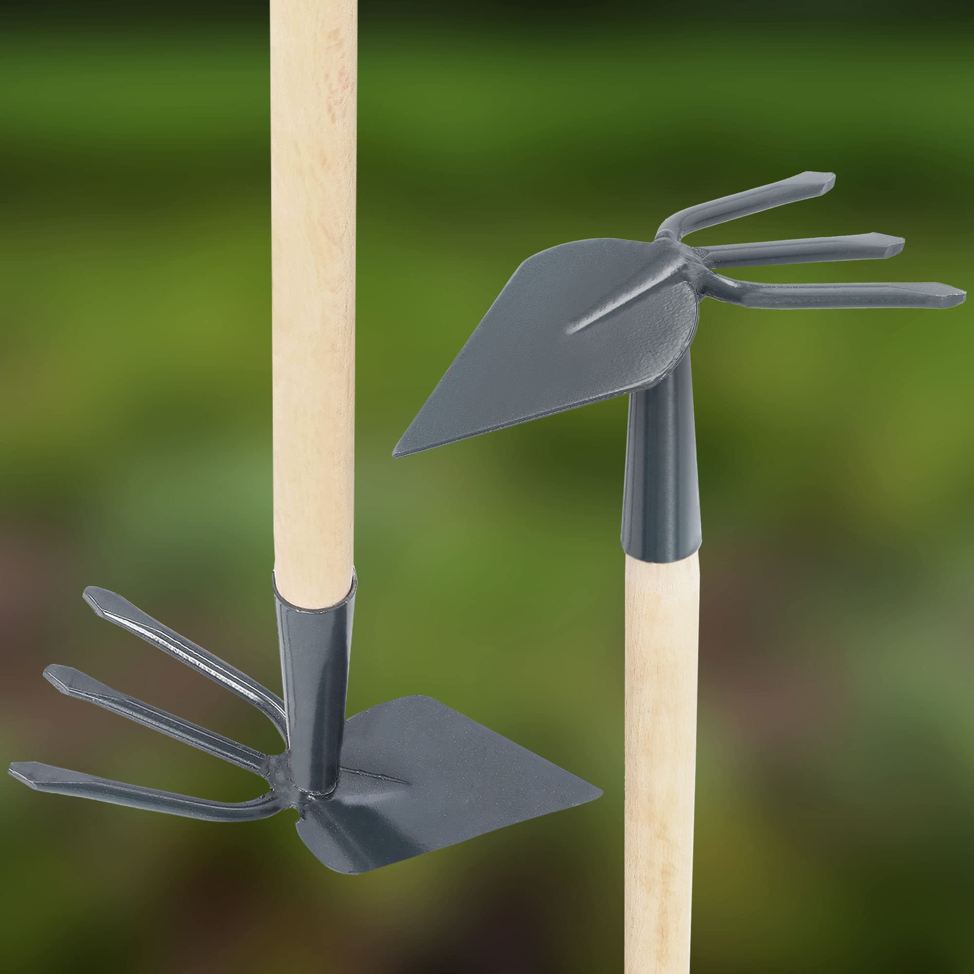 Zappa Da Giardino A Forma Di Cuore Con Manico In Legno 110cm - Attrezzo Per Piante, Erbacce E Lavorazione Terreno - Foto 5