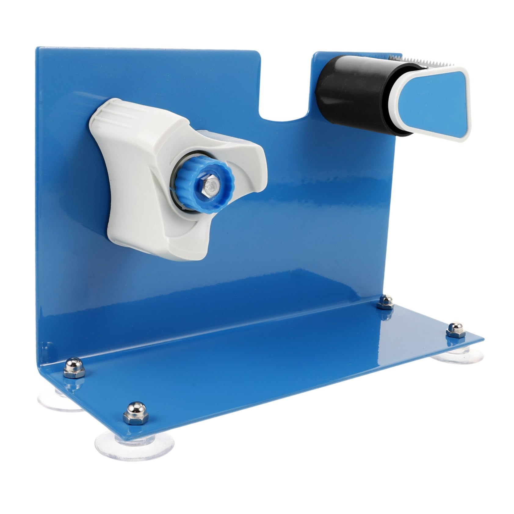 Angoily Klebebandabroller Blau Eisen Wiederverwendbar mit Saugnapf Geeignet für Klebeband bis 5cm Breite für Büro und Lager