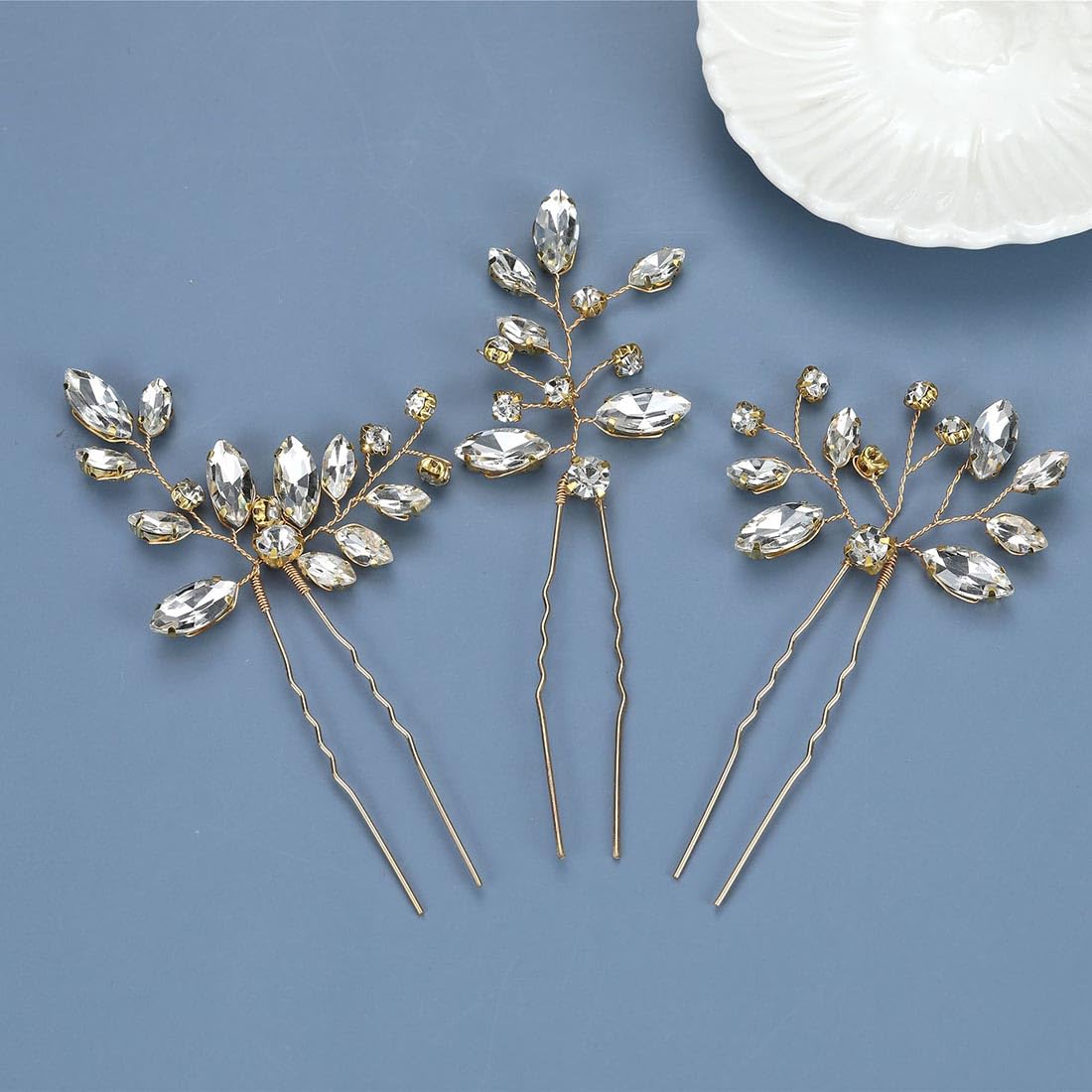 Cubahop Bride Wedding Hair Pins Crystal Bridal Hair Pieces Wedding Hair Accessories Bridal Hair Clips for Women and Girls (Gold) - Image 4