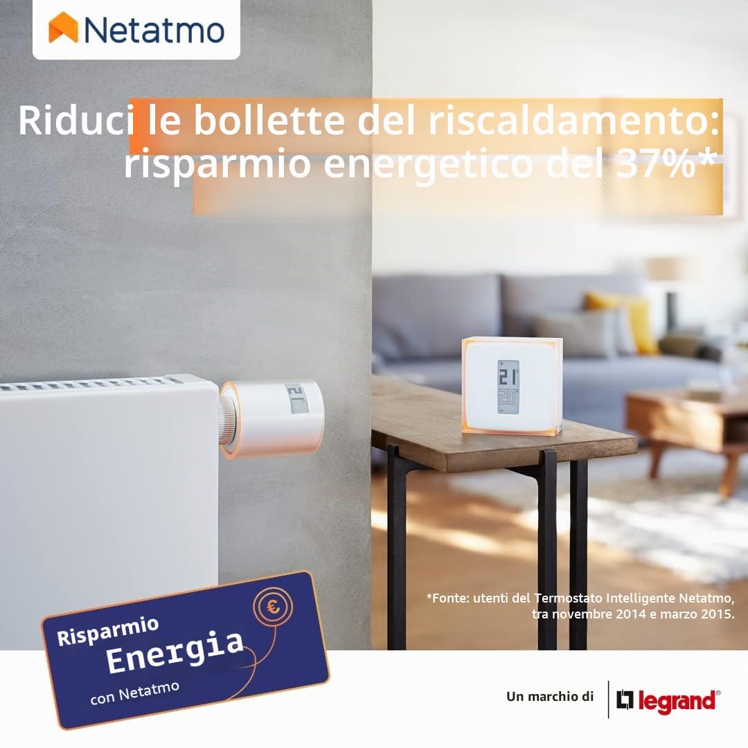 Netatmo - Valvola aggiuntiva intelligente per radiatore, per termostato, riscaldamento collettivo o distretto, NAV -EN.