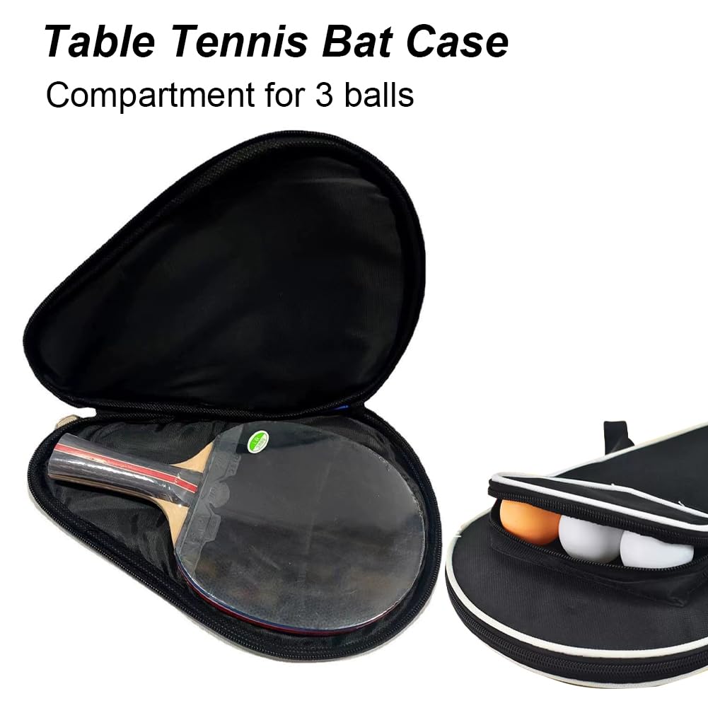 Butyeak Housse Raquette Ping Pong, Housse Table de Ping Pong, Étui pour Raquette Tennis Table, Imperméable Sac de Tennis de Table pour 2 Raquette et 3 Balles