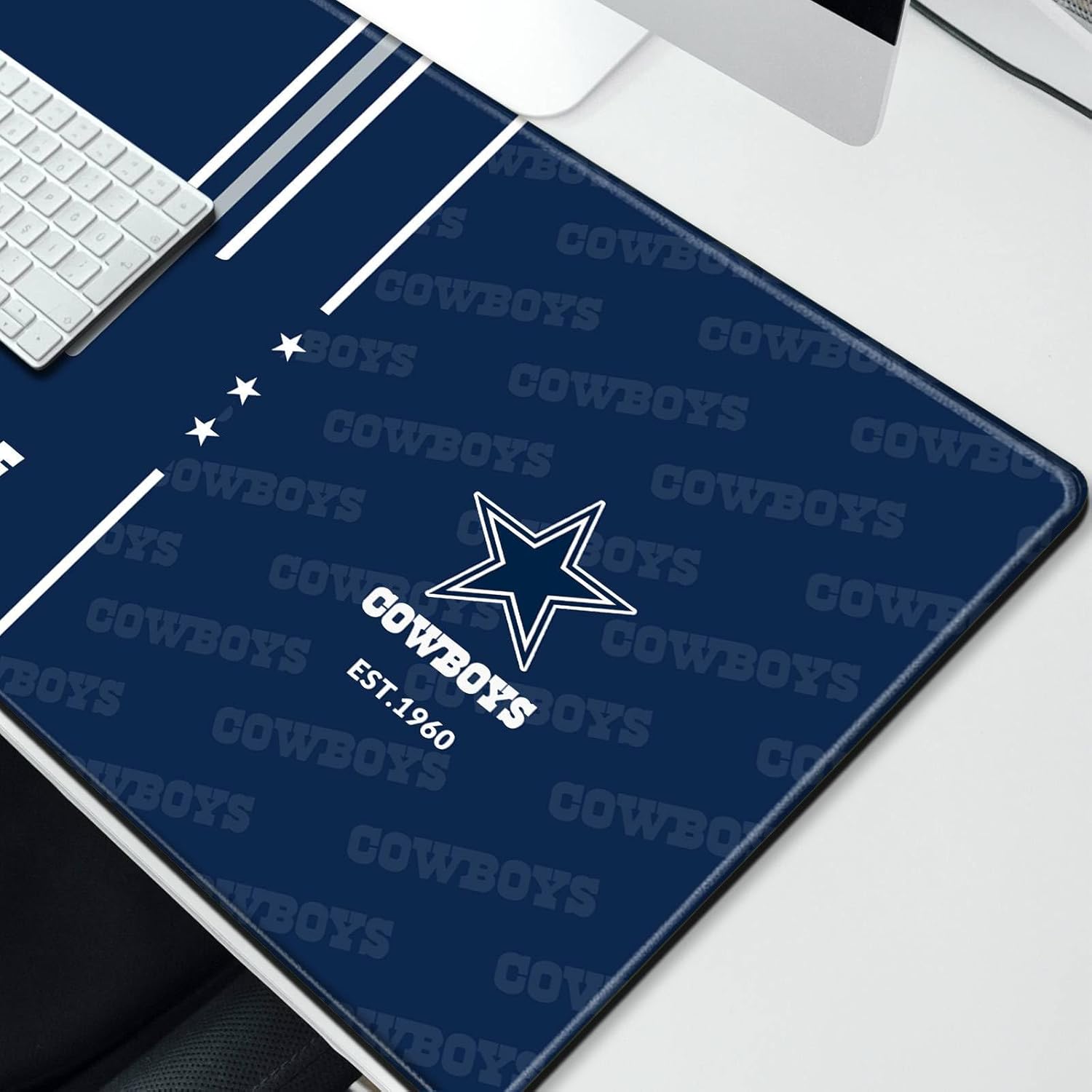 Large Gaming Mouse Pad, Extended Desk Mousepad with Stitched Edges, Football Computer Keyboard Pad,Star Design for Sport Fans, 31.5 x 11.8 in - Image 4