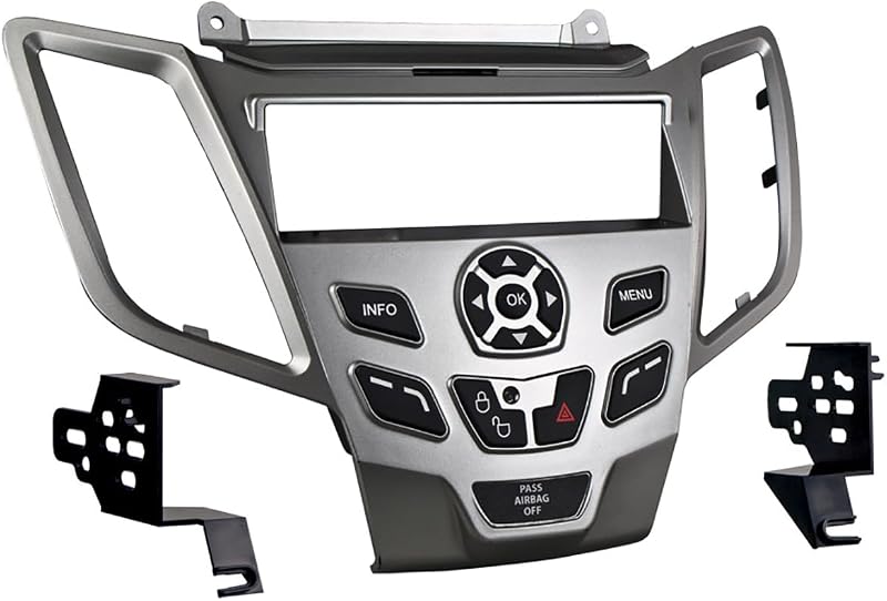 Kit de instalação para rádio Single DIN Metra 99-5825S para Ford Fiesta 2010 em diante – Prata