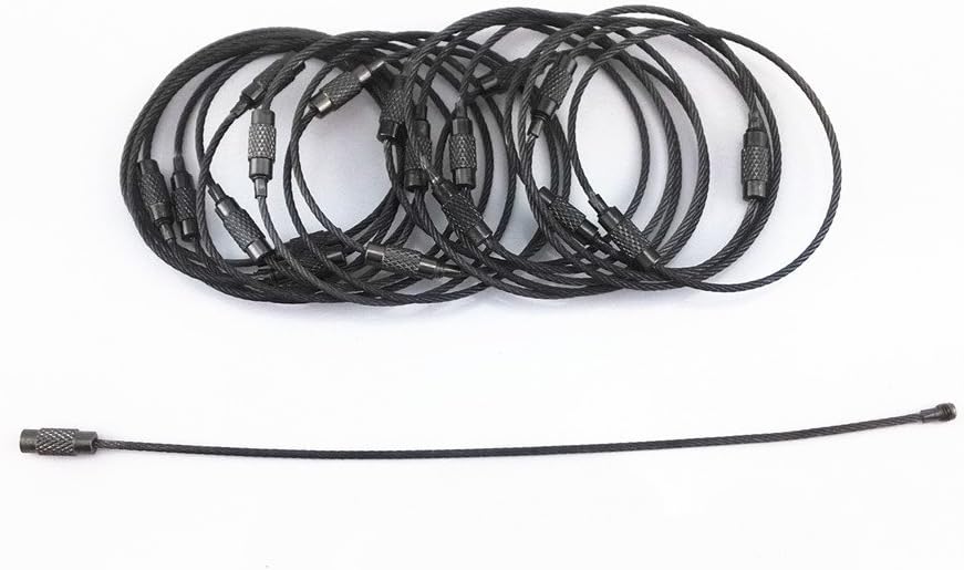 Blovess yueton 20pcs Stainless Steel Wire Keychain Cable Key Ring
