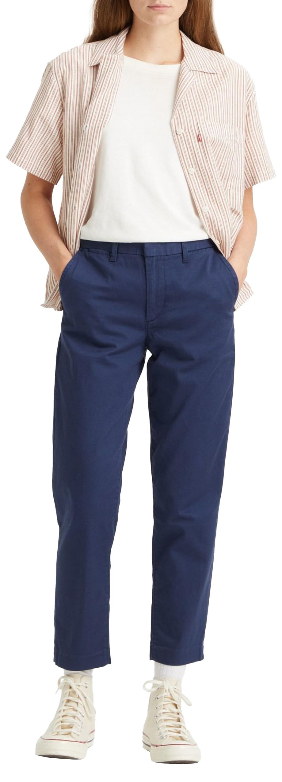 Levi's Women's Essential Chino Pants, Black Iris Twill, 29W / 27L