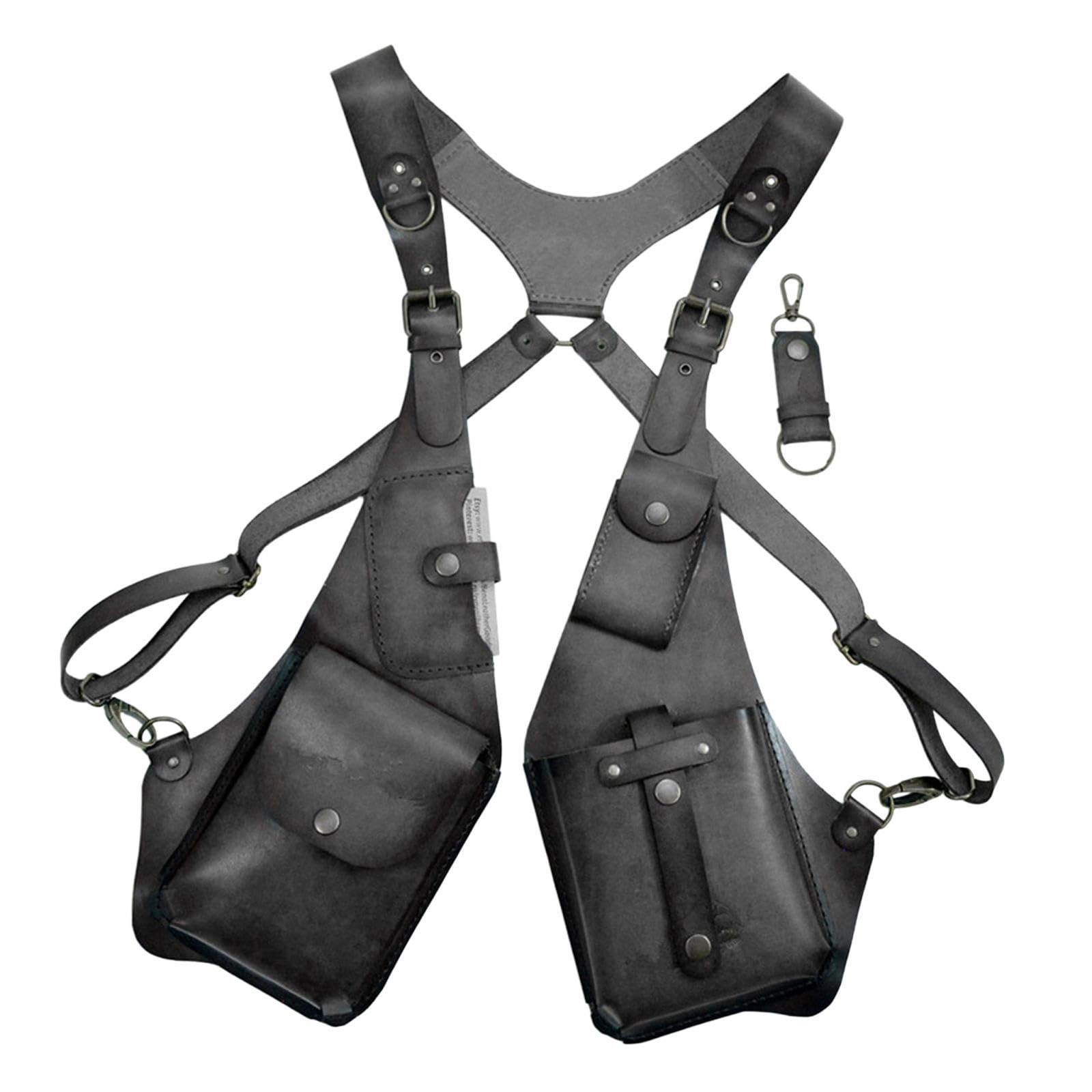 Colaxi Adjustable PU Leather Shoulder Holster Bag, Men Anti-Theft Underarm Strap Wallet Pocket, Phone Shoulder Holster Bag
