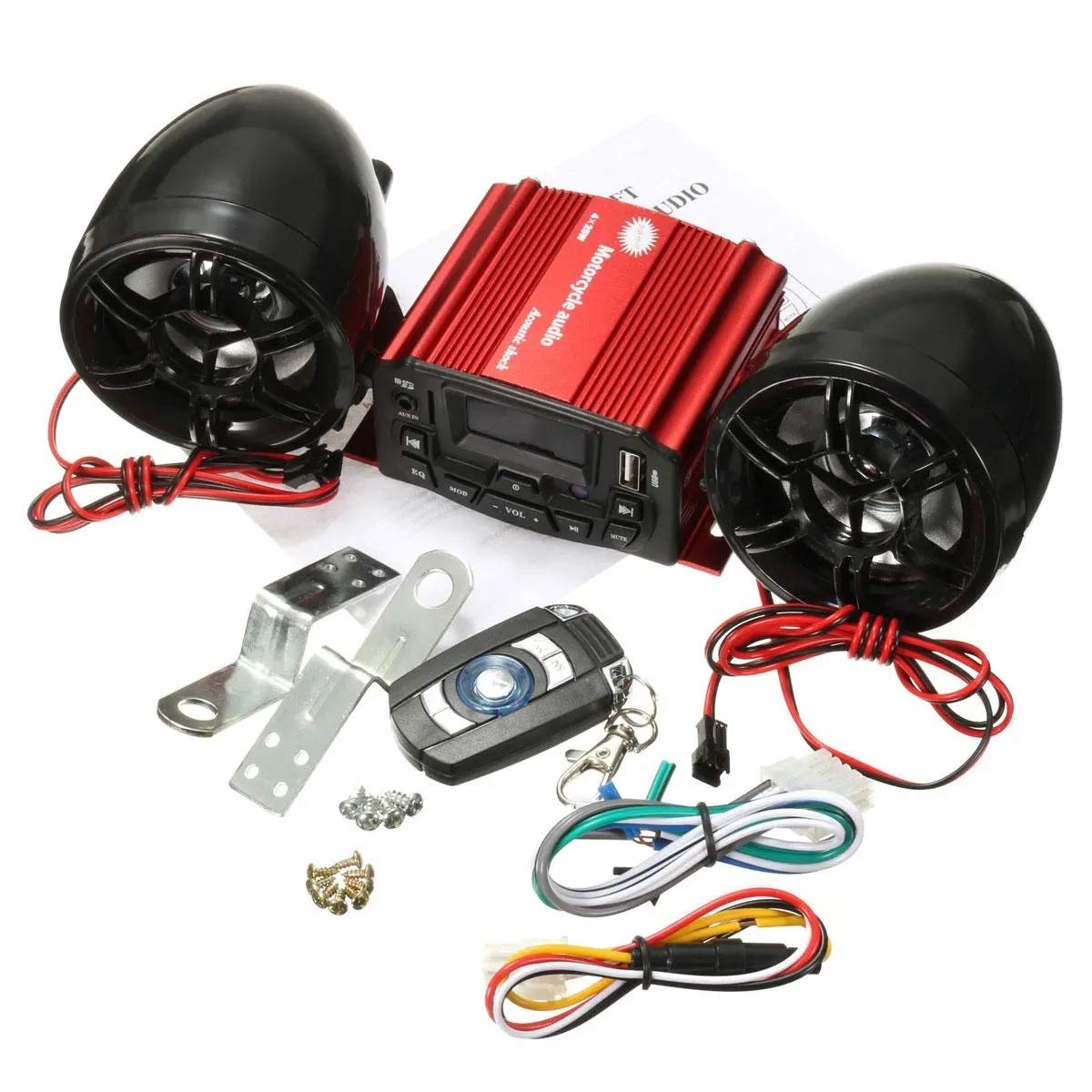 Système son haut-parleur moto avec télécommande audio 12V et composants DIY