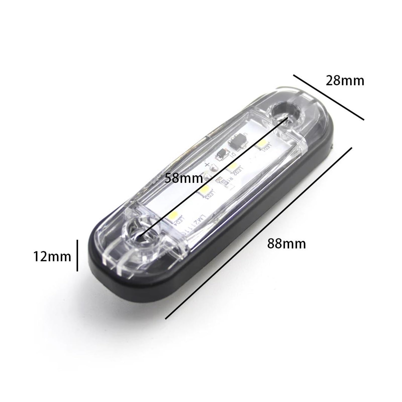 SKINII Luz Indicadora Freno Luces posición Laterales LED 12 V y 24 V para camión Remolque autobús Luces Freno Luces traseras Advertencia 4 LED 10 Unidades Luz Freno Trasera(10x White)