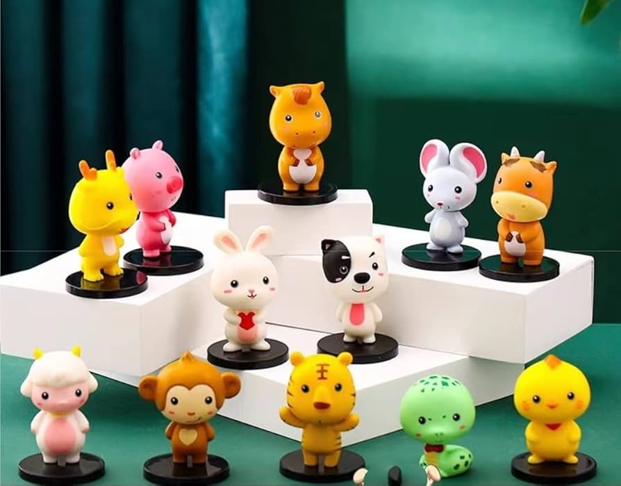 Amazon.co.jp: 干支 置物 十二支セット12支 子 牛 丑 寅 とら トラ 卯