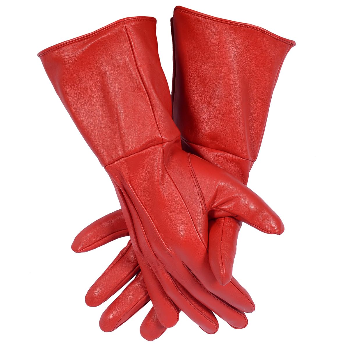 "NA" Men's Medieval Renaissance Cosplay Unlined Gauntlet Genuine Leather Costume Gloves Artillery/Infantary Long Arm Cuff