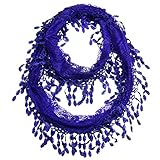Falari Women Lace Infinity Loop Scarf With Fringes Polyester