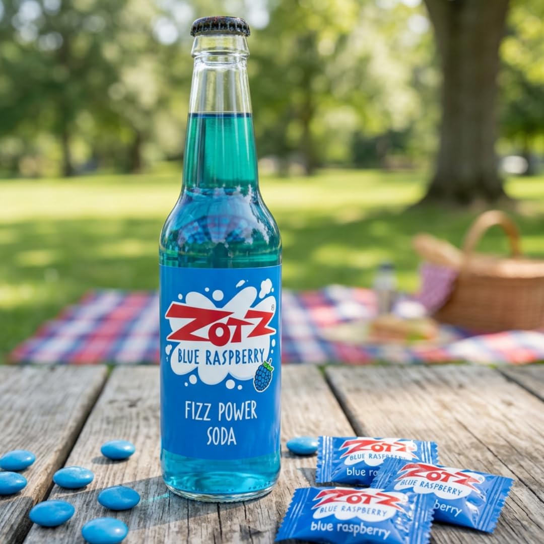 Amazon.com : Rocket Fizz Zotz Blue Raspberry Soda Flavor | Cane