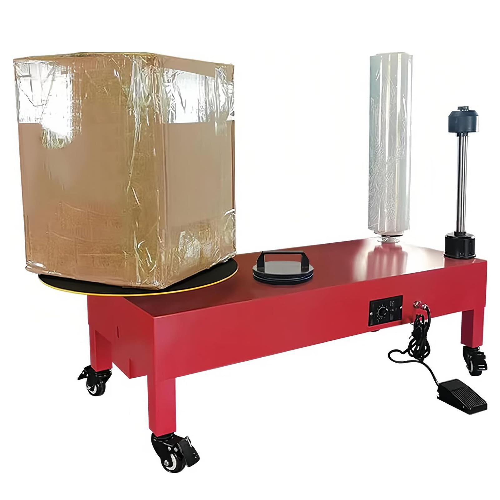Eoweiot Stretch Film Dispenser Wrapping Machine, Electric Stretch Film Wrapping Bench, Film Dispenser Wrap,Stretch Film Packing Machine (Double Bar Heavy)