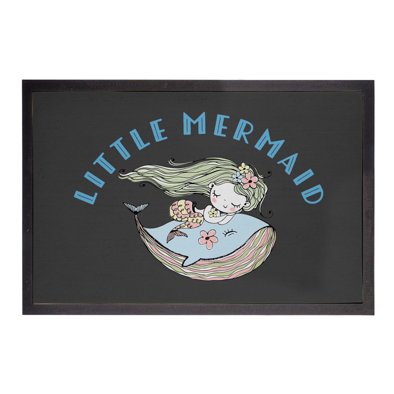Paillasson noir Little Mermaid Whale anti-saleté original
