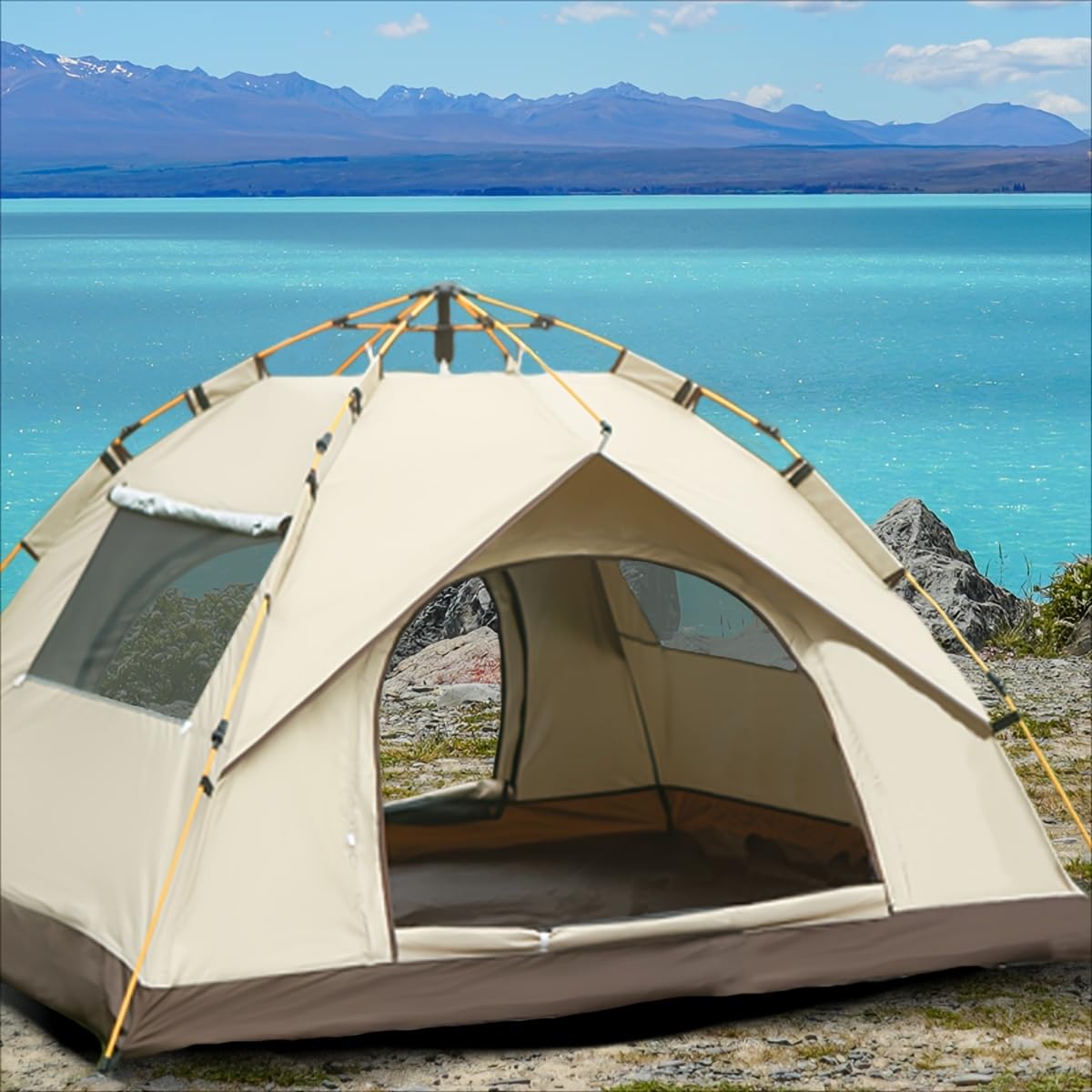 Amazon.co.jp: 自動クイックオープニングテントキャンプテント屋外 