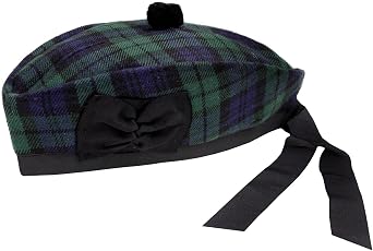NORMAN SCOTTISH PIPER HAT 100% PURE WOOL GLENGARRY BALMORAL TARTAN GLENGARRY HATS